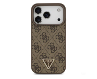 Guess Leather 4G Triangle Strass MagSafe do iPhone 17 Pro brązowy - 1365559 - zdjęcie 2